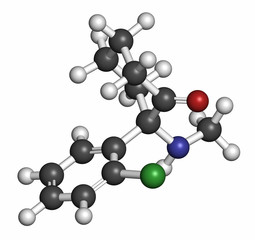 Esketamine antidepressant and anesthetic drug molecule. 