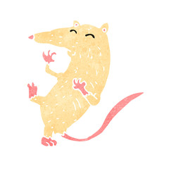 retro cartoon white rat