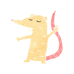 retro cartoon white rat