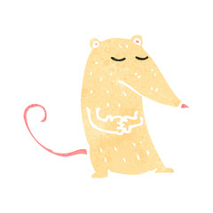 retro cartoon white rat