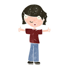 retro cartoon happy boy