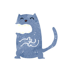 retro cartoon scheming cat