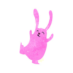 retro cartoon pink rabbit