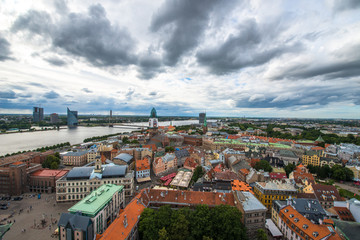 Obraz premium Panorama of Riga city. Latvia