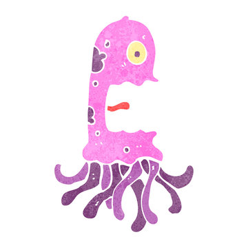 retro cartoon octopus