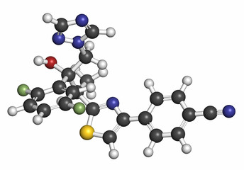 Isavuconazole triazole antifungal drug molecule. 