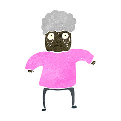 retro cartoon old lady