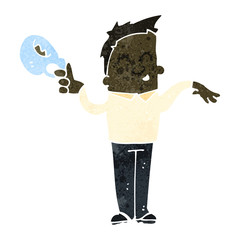 retro cartoon man with cup of tea