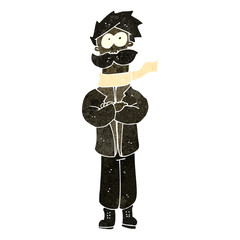 retro cartoon pilot man