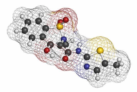 Meloxicam NSAID drug molecule. 