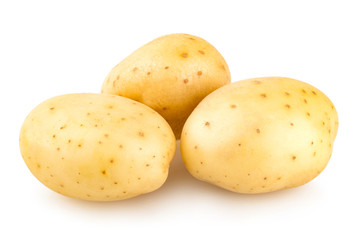 fresh potatoes isolated on white background
