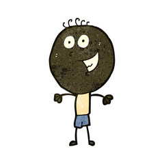 retro cartoon grinning boy
