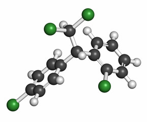 Mitotane cancer drug molecule. 