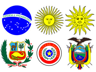 Coats of Arms of South America Flags