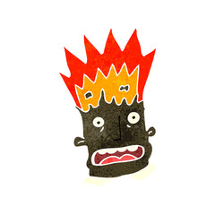 retro cartoon man with exploding head