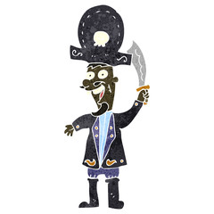 retro cartoon friendly pirate