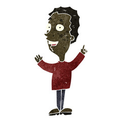 retro cartoon happy man