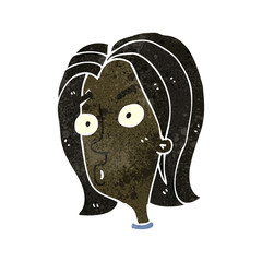 retro cartoon whistling girl