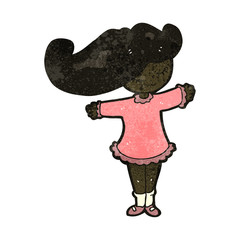 Obraz premium retro cartoon happy woman