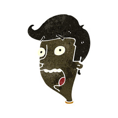 retro cartoon scared man