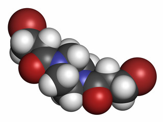 Pipobroman cancer chemotherapy drug molecule. 