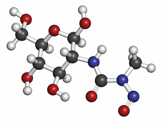 Streptozotocin cancer drug molecule. 