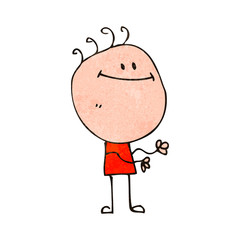 retro cartoon happy boy