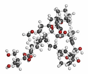 Temsirolimus cancer drug molecule. Prodrug of sirolimus.