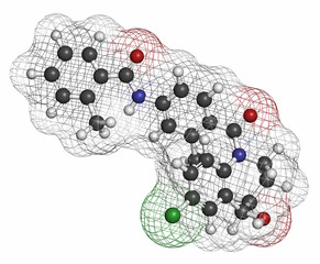 Tolvaptan hyponatremia (low blood sodium level) drug molecule.