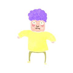 retro cartoon old lady