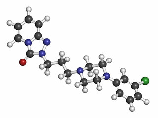 Trazodone antidepressant, hypnotic and anxiolytic drug molecule.