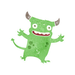 retro cartoon little monster