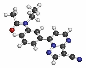 Zaleplon hypnotic drug molecule (sleeping pill). 