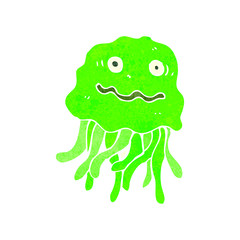 retro cartoon jellyfish