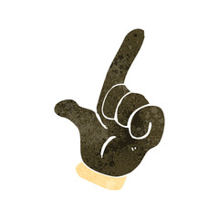 retro cartoon counting hand symbol