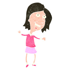 retro cartoon excited woman