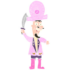 retro cartoon pink pirate