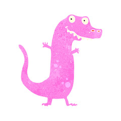 retro cartoon pink dinosaur