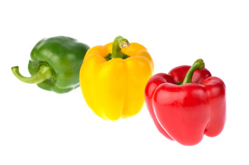 Fresh sweet pepper isolated on white background
