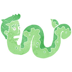 retro cartoon snake man
