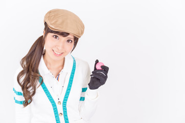 ゴルフウェアが可愛い若い日本人女性