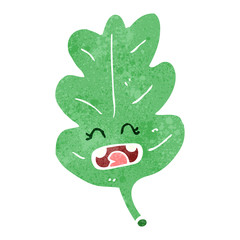 retro cartoon leaf