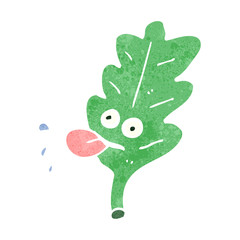 retro cartoon leaf