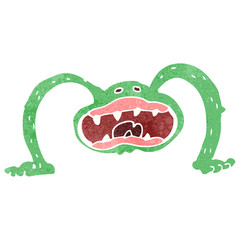 retro cartoon alien monster