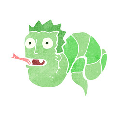 retro cartoon snake man