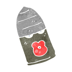 retro cartoon bullet with face