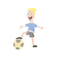 retro cartoon soccer player