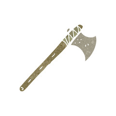 retro cartoon primitive axe