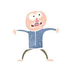 retro cartoon nervous man