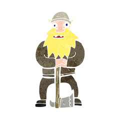 retro cartoon viking man